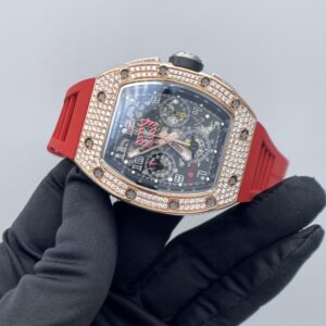 Richard Mille RM11 Annual Flyback Chronograph Rose Gold and Titanium Custom Set Diamonds RM011