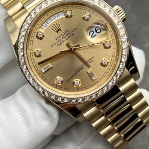 Rolex Day-Date 2 41mm 18k Yellow Gold With Diamond Bezel And Baguatte Dial