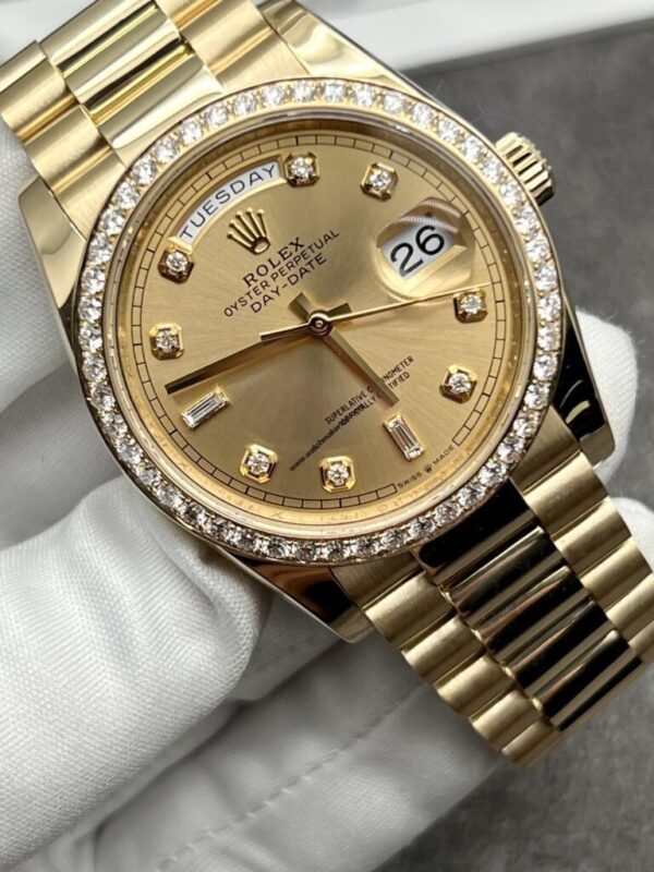 Rolex Day-Date 2 41mm 18k Yellow Gold With Diamond Bezel And Baguatte Dial