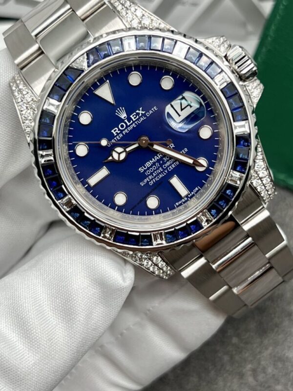 Rolex 116659SABR Submariner Date Blue Sapphire and Diamond Bezel Blue Dial