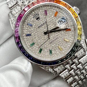 Rolex Datejust 36 Custom Diamond Set with Rainbow Bezel and Dial