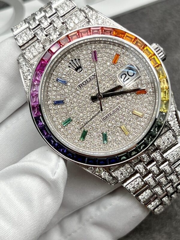 Rolex Datejust 36 Custom Diamond Set with Rainbow Bezel and Dial