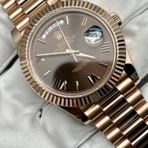 Rolex Day-Date 40mm Chocolate Roman Dial With President Bracelet