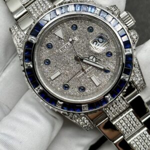 Rolex Submariner Blue Sapphire Diamond Paved 16659