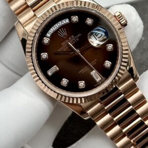 Rolex Day-Date 36 128235 18k Rose gold Brown Ombre Diamond Dial