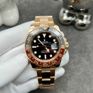 Rolex GMT-Master II 40mm 18k Rose Gold Rootbeer Oyster Bracelet (126715CHNR)