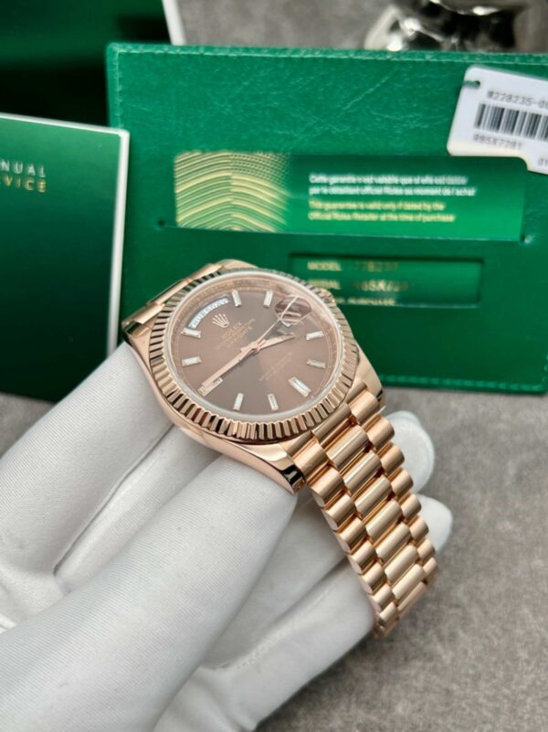 Rolex Day-Date 40 Baguette Diamond Dial In 18K Rose Gold