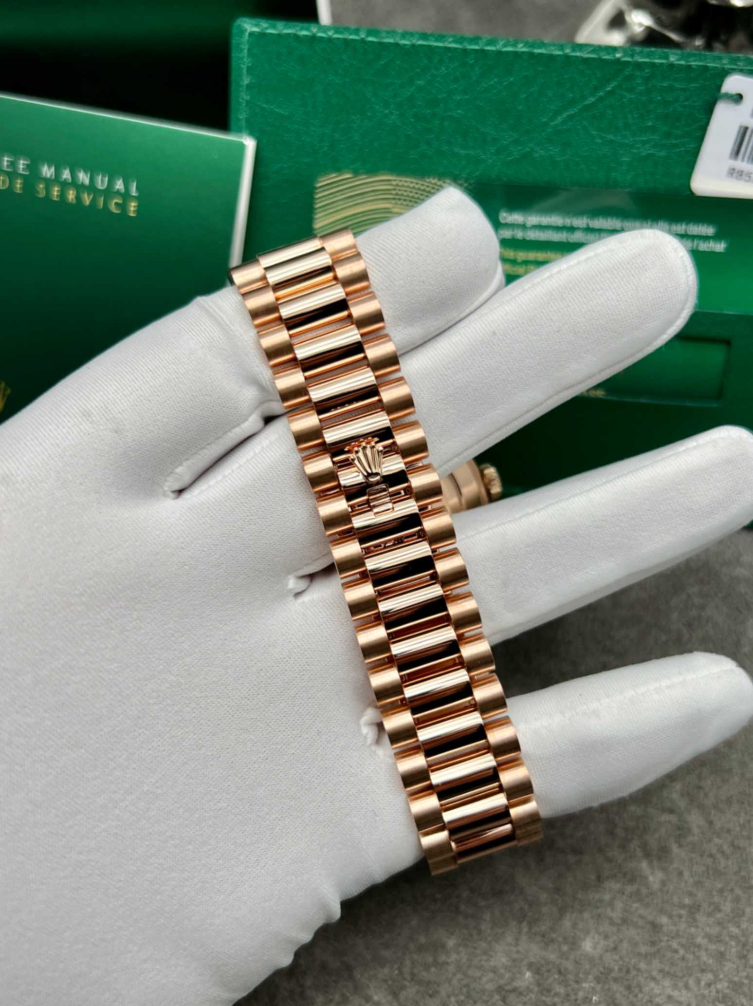 Rolex Day-Date 40 Baguette Diamond Dial In 18K Rose Gold