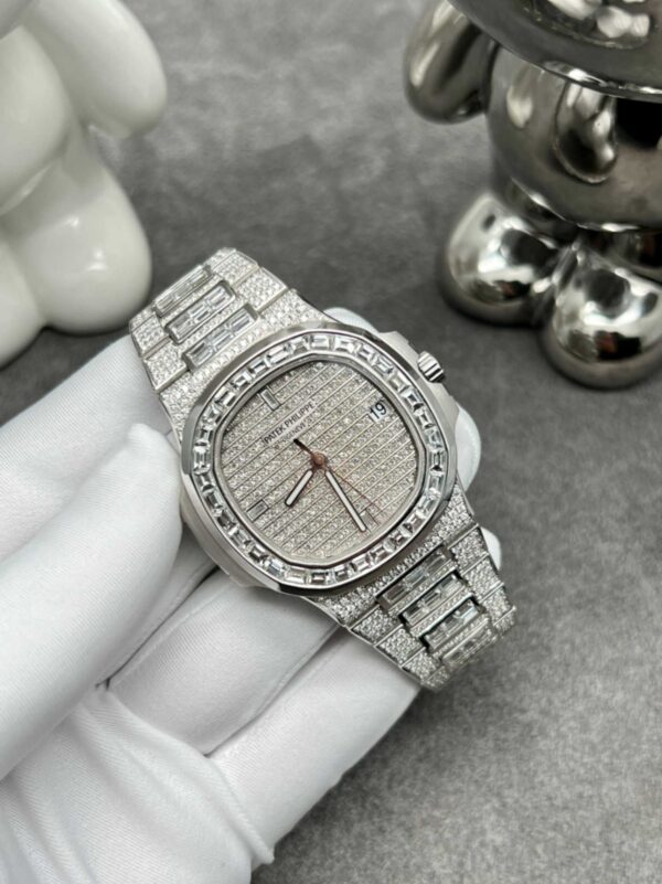 Patek Philippe Nautilus in White Gold Baguette Diamonds 5719/10G