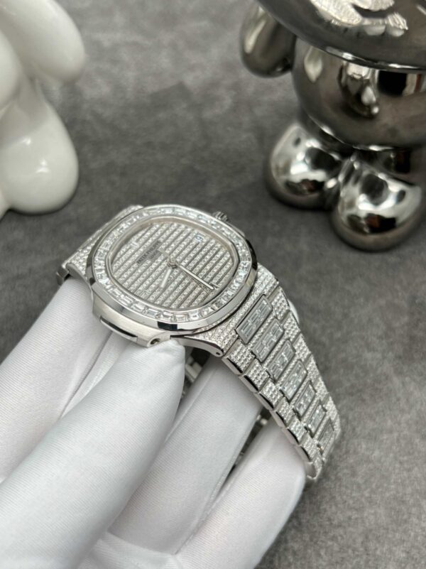 Patek Philippe Nautilus in White Gold Baguette Diamonds 5719/10G