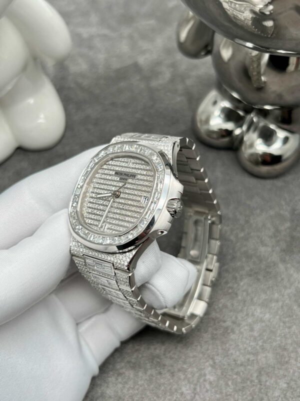 Patek Philippe Nautilus in White Gold Baguette Diamonds 5719/10G