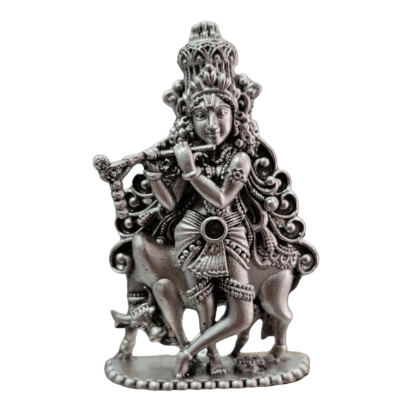 Krishna with Cow 925 Pure Silver Idol