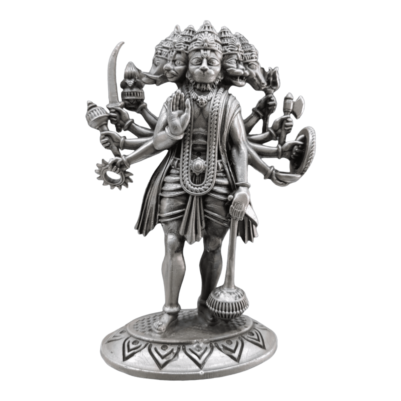 Standing Panchmukhi Hanumanji 925 Pure Silver Idol
